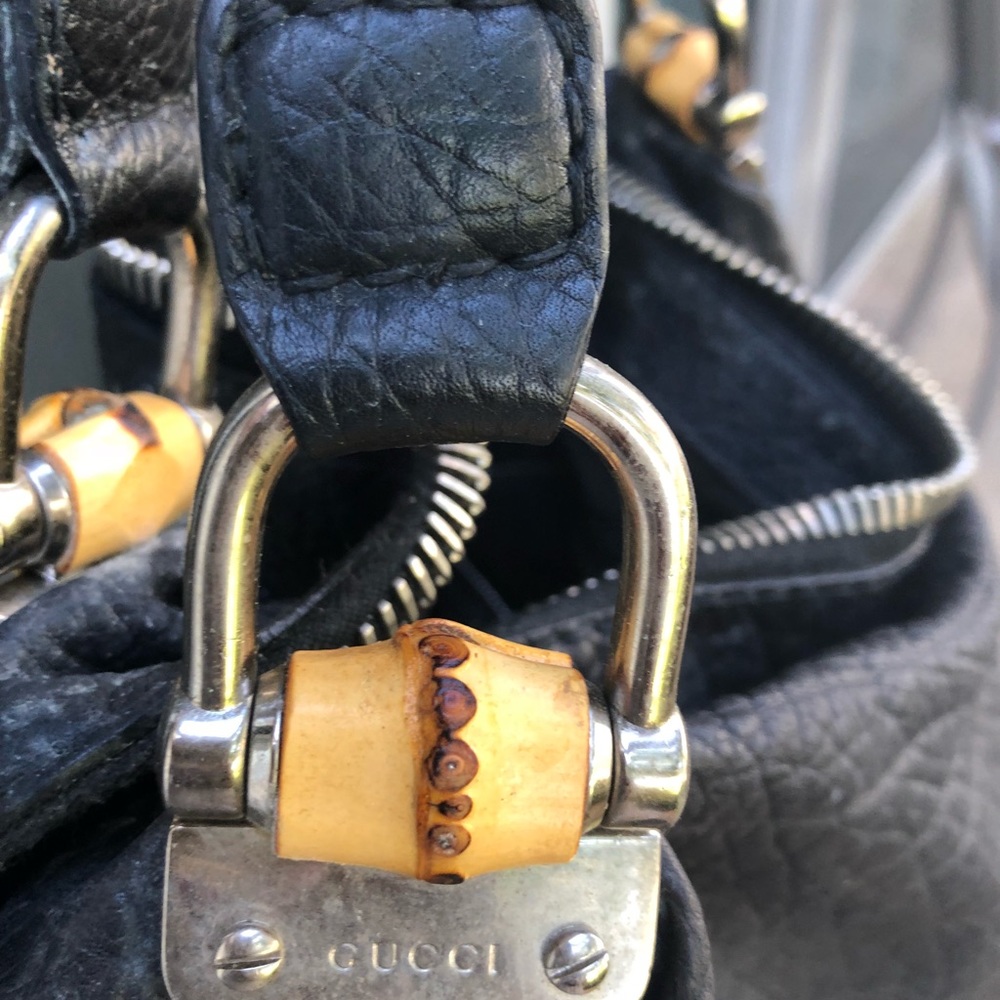 Authentic All LEATHER GUCCI BAMBOO BAR BAG - Picture 7 of 7